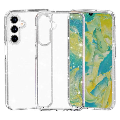 For Samsung Galaxy A16 5G Case TPU+PC Glitter Transparent Phone Cover - Sparkly Glitter White