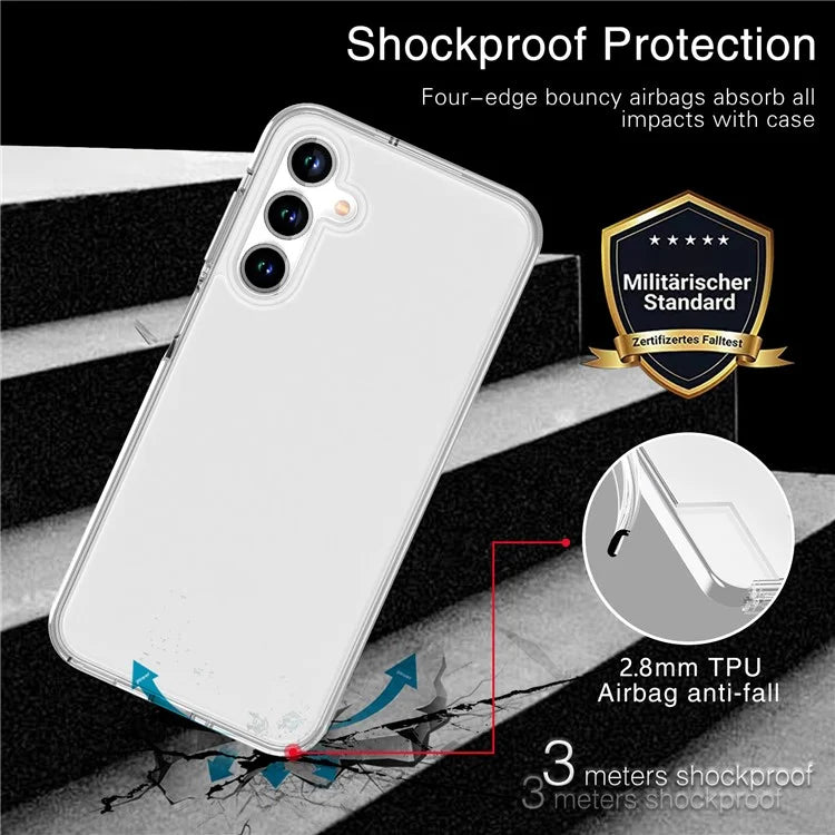 For Samsung Galaxy A16 5G Case PC + TPU Shockproof Clear Phone Cover - Transparent White