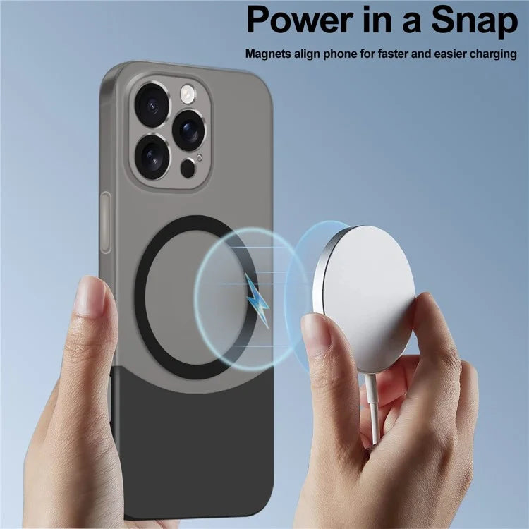 For iPhone 16 Pro Max Case Compatible with MagSafe Splicing Color Drop-Proof PC Phone Cover