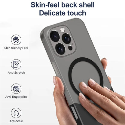 For iPhone 16 Pro Max Case Compatible with MagSafe Splicing Color Drop-Proof PC Phone Cover