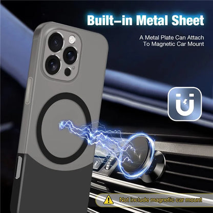 For iPhone 16 Pro Case Compatible with MagSafe Splicing Color Drop-Proof PC Phone Cover