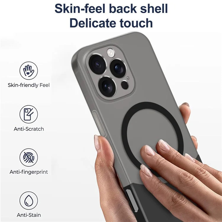 For iPhone 16 Pro Case Compatible with MagSafe Splicing Color Drop-Proof PC Phone Cover