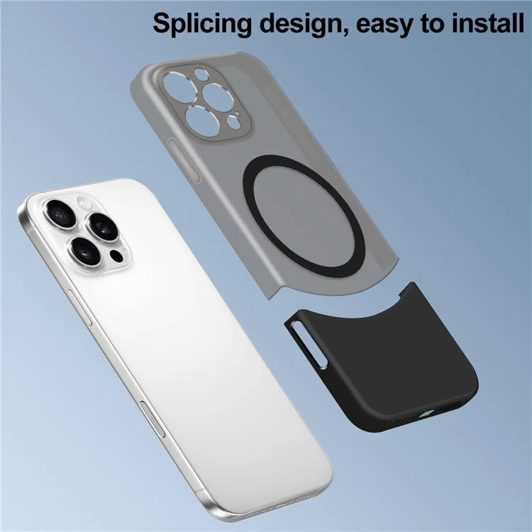 For iPhone 16 Pro Case Compatible with MagSafe Splicing Color Drop-Proof PC Phone Cover