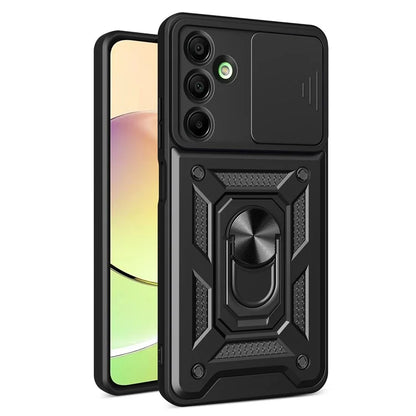 For Samsung Galaxy A16 5G Case with Slide Camera Lid PC+TPU Kickstand Phone Cover