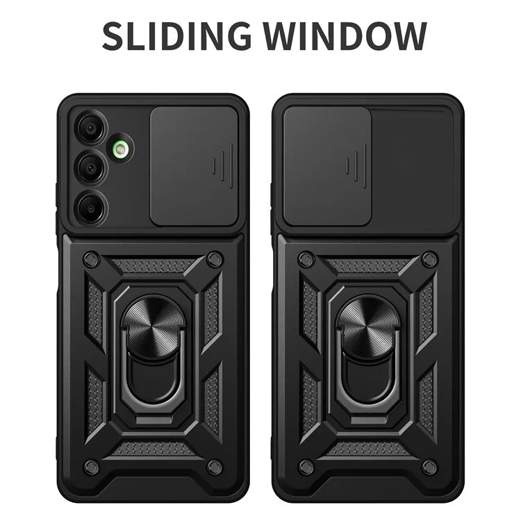 For Samsung Galaxy A16 5G Case with Slide Camera Lid PC+TPU Kickstand Phone Cover