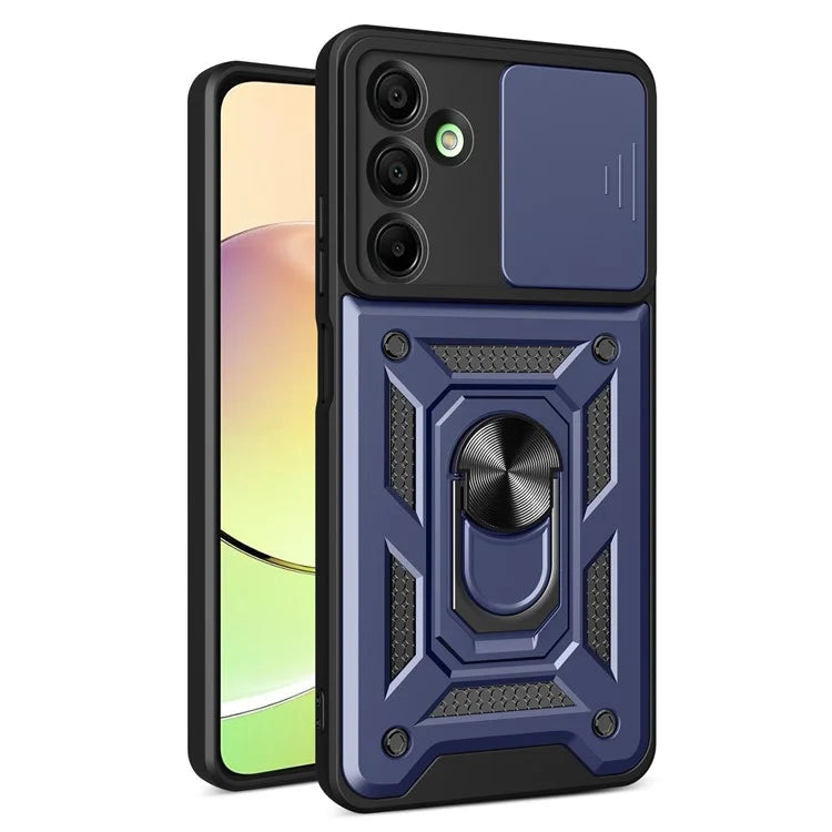 For Samsung Galaxy A16 5G Case with Slide Camera Lid PC+TPU Kickstand Phone Cover