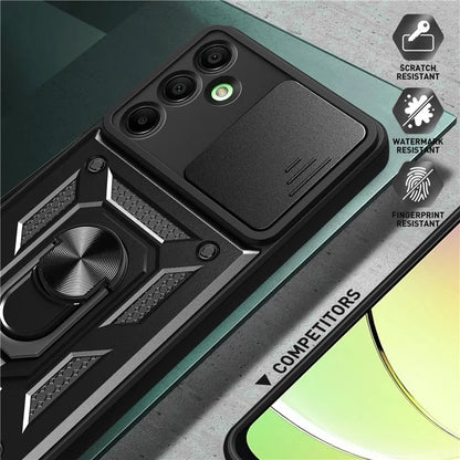 For Samsung Galaxy A16 5G Case with Slide Camera Lid PC+TPU Kickstand Phone Cover