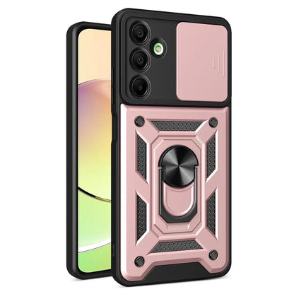 For Samsung Galaxy A16 5G Case with Slide Camera Lid PC+TPU Kickstand Phone Cover
