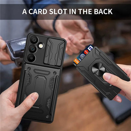 For Samsung Galaxy A16 5G Case PC+TPU Kickstand Phone Back Cover with Camera Slider