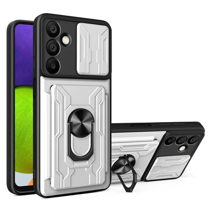For Samsung Galaxy A16 5G Case PC+TPU Kickstand Phone Back Cover with Camera Slider