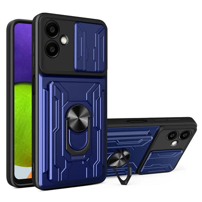 For Samsung Galaxy A06 Case PC+TPU Kickstand Phone Back Cover with Camera Slider
