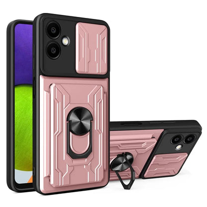 For Samsung Galaxy A06 Case PC+TPU Kickstand Phone Back Cover with Camera Slider