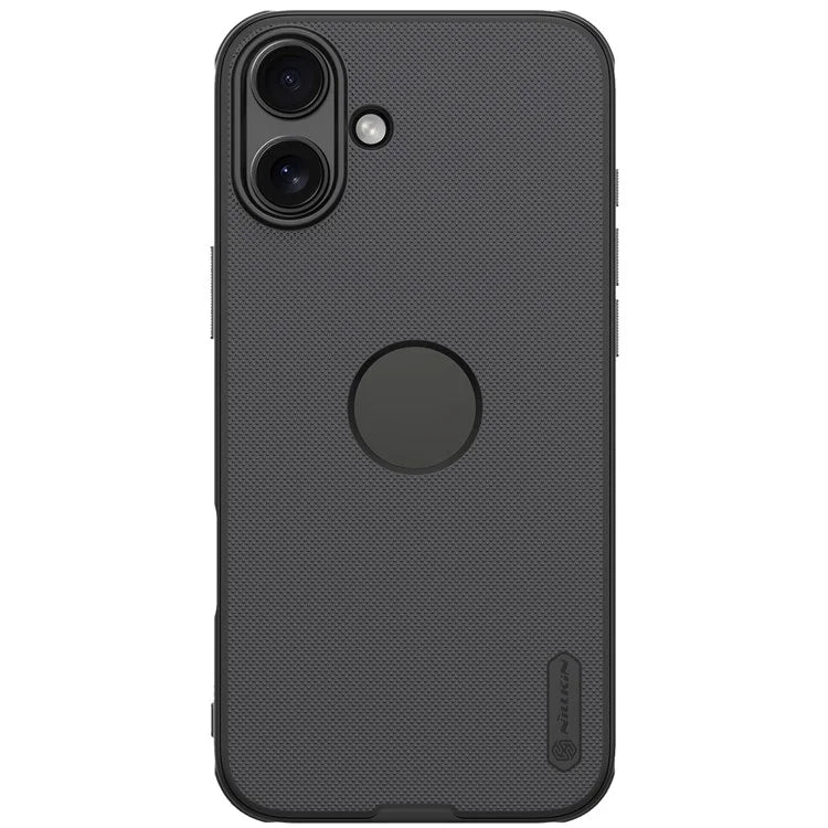 NILLKIN Super Frosted Shield Pro for iPhone 16 Phone Case PC+TPU Matte Phone Cover (Logo Hole Design) - Black