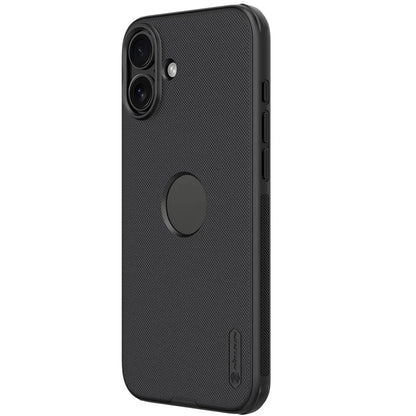 NILLKIN Super Frosted Shield Pro for iPhone 16 Phone Case PC+TPU Matte Phone Cover (Logo Hole Design) - Black