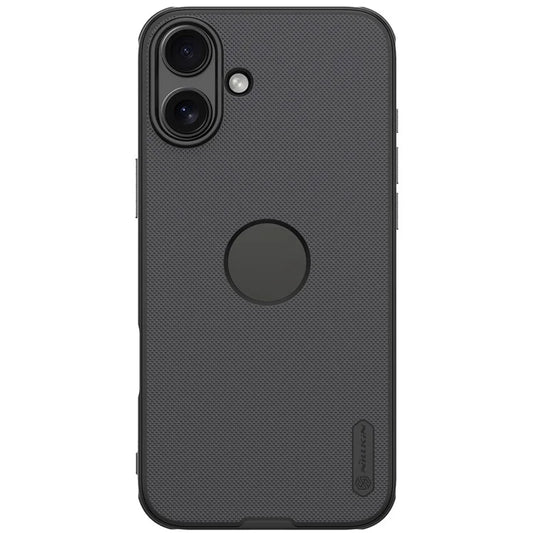 NILLKIN Super Frosted Shield Pro for iPhone 16 Plus Phone Case PC+TPU Matte Phone Cover (Logo Hole Design) - Black