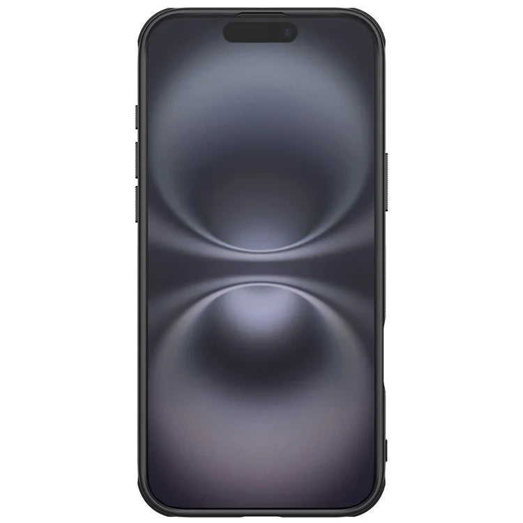 NILLKIN Super Frosted Shield Pro for iPhone 16 Plus Phone Case PC+TPU Matte Phone Cover (Logo Hole Design) - Black