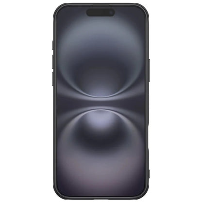 NILLKIN Super Frosted Shield Pro for iPhone 16 Plus Phone Case PC+TPU Matte Phone Cover (Logo Hole Design) - Black
