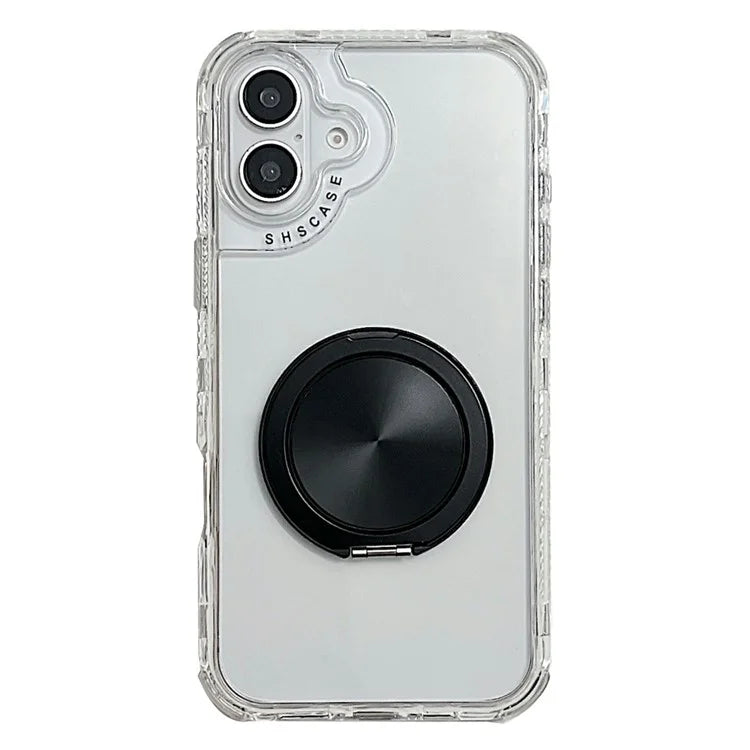 For iPhone 16 Case Rotating Kickstand PC+TPU Phone Cover Compatible with MagSafe