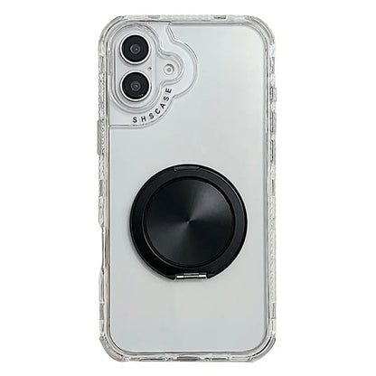 For iPhone 16 Case Rotating Kickstand PC+TPU Phone Cover Compatible with MagSafe