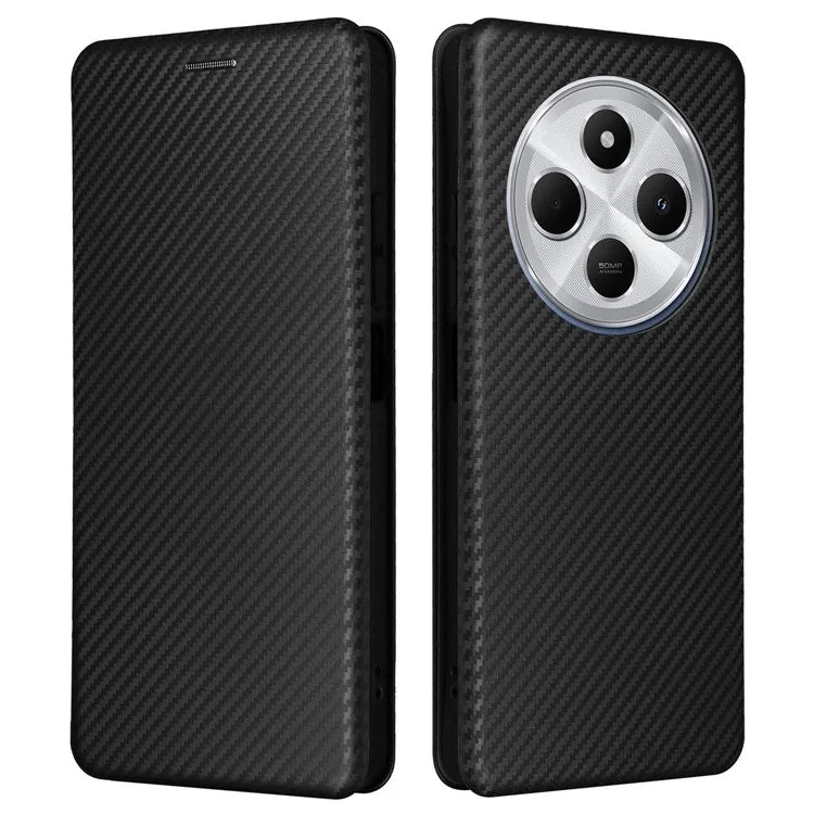 For Xiaomi Redmi 14C 4G Case Carbon Fiber Texture Drop-Proof PU Leather Phone Cover