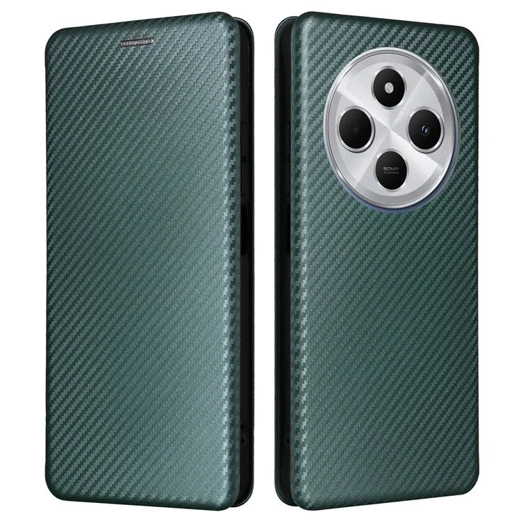 For Xiaomi Redmi 14C 4G Case Carbon Fiber Texture Drop-Proof PU Leather Phone Cover
