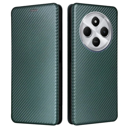 For Xiaomi Redmi 14C 4G Case Carbon Fiber Texture Drop-Proof PU Leather Phone Cover