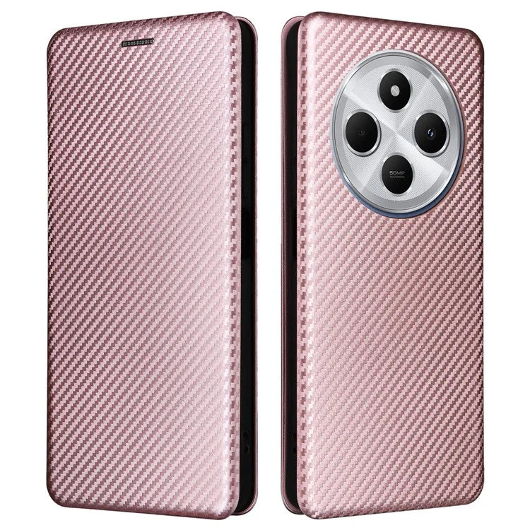For Xiaomi Redmi 14C 4G Case Carbon Fiber Texture Drop-Proof PU Leather Phone Cover