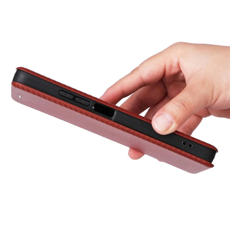 For Xiaomi Redmi 14C 4G Case Carbon Fiber Texture Drop-Proof PU Leather Phone Cover