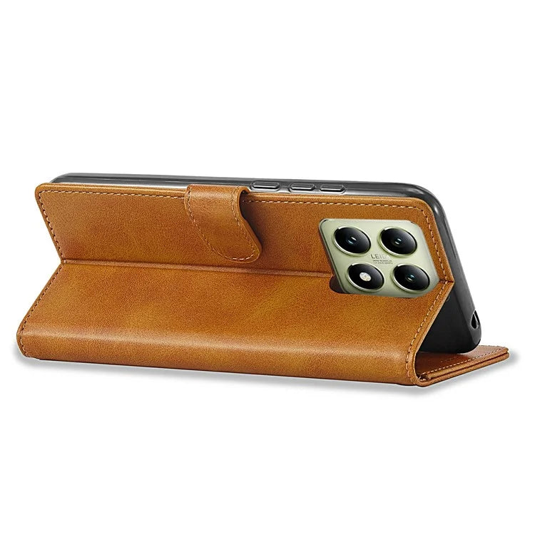 LC.IMEEKE For Xiaomi 14T Case Calf Texture PU Leather Stand Wallet Phone Cover