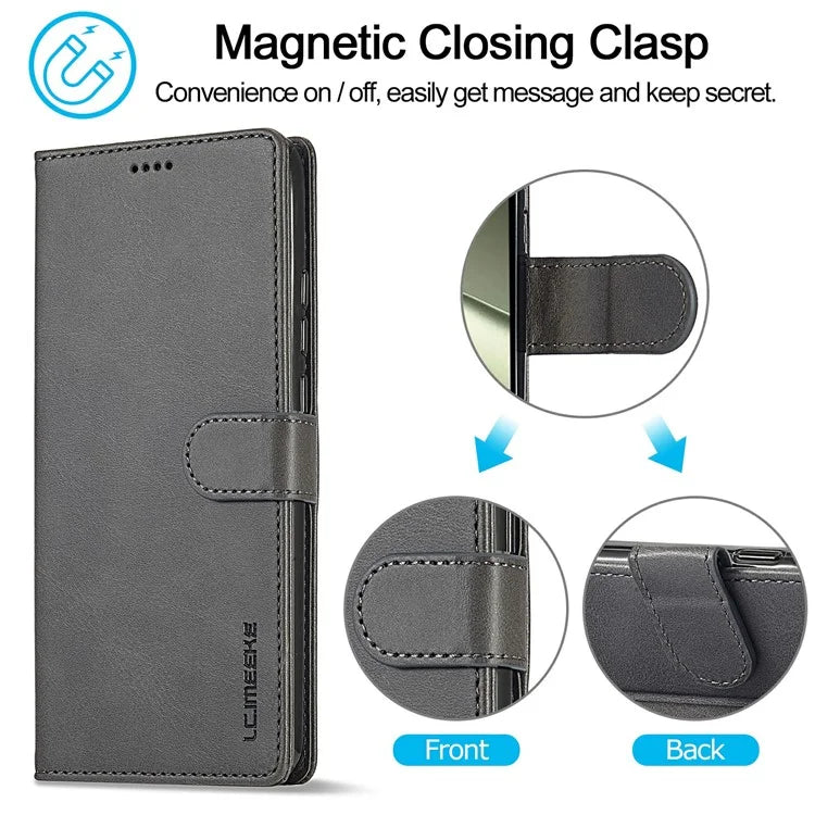 LC.IMEEKE For Xiaomi 14T Case Calf Texture PU Leather Stand Wallet Phone Cover