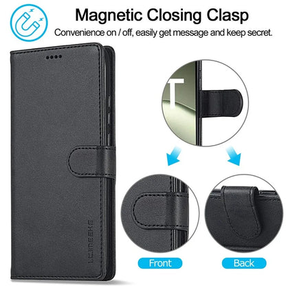 LC.IMEEKE For Xiaomi 14T Case Calf Texture PU Leather Stand Wallet Phone Cover