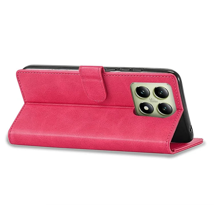 LC.IMEEKE For Xiaomi 14T Case Calf Texture PU Leather Stand Wallet Phone Cover