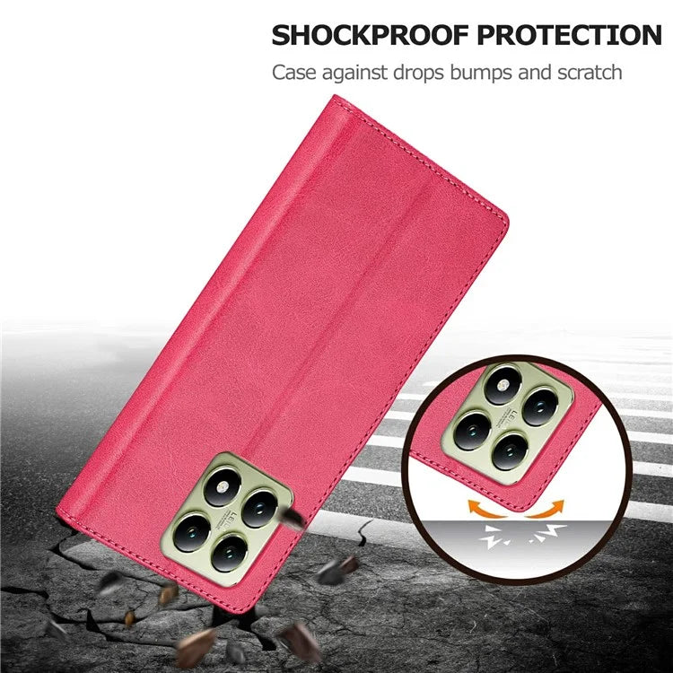 LC.IMEEKE For Xiaomi 14T Case Calf Texture PU Leather Stand Wallet Phone Cover
