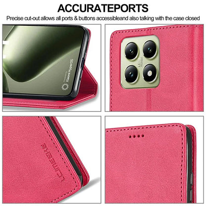 LC.IMEEKE For Xiaomi 14T Case Calf Texture PU Leather Stand Wallet Phone Cover