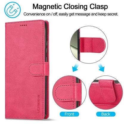 LC.IMEEKE For Xiaomi 14T Case Calf Texture PU Leather Stand Wallet Phone Cover
