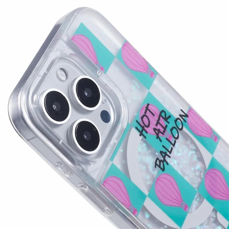 YOUNGKIT For iPhone 16 Pro Case Compatible with MagSafe Waterfall Quicksand PC+TPU Phone Cover