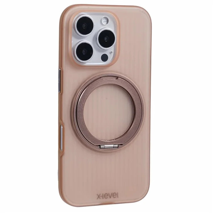 X-LEVEL For iPhone 16 Pro Case Rotating Magnetic Kickstand PC+TPU Phone Cover