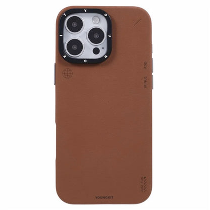 YOUNGKIT For iPhone 16 Pro Case Compatible with MagSafe PU Leather + PC Phone Cover