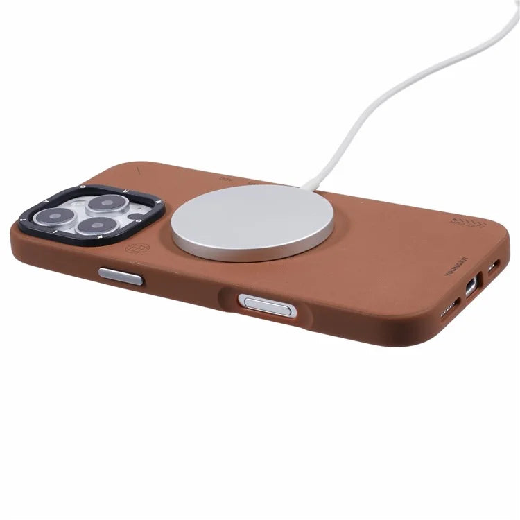 YOUNGKIT For iPhone 16 Pro Case Compatible with MagSafe PU Leather + PC Phone Cover