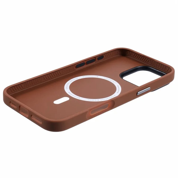 YOUNGKIT For iPhone 16 Pro Case Compatible with MagSafe PU Leather + PC Phone Cover