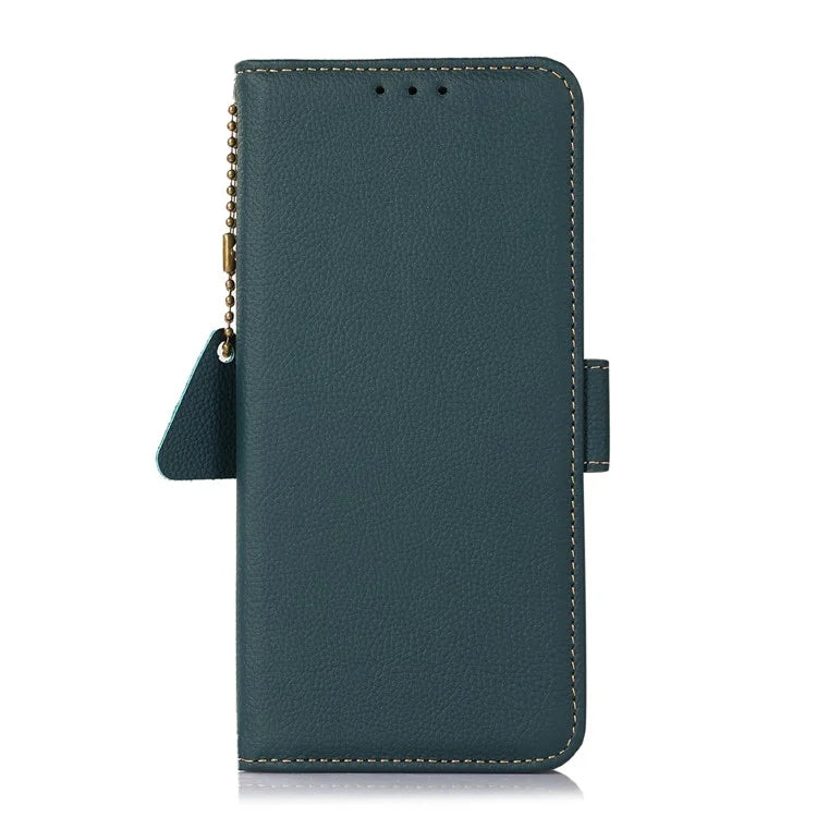 TJ For Xiaomi 14T Pro Case RFID Blocking Genuine Cow Leather Phone Cover