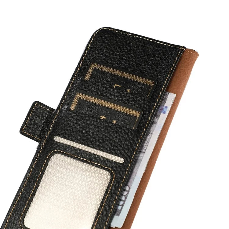 KHAZNEH For Xiaomi 14T Pro Phone Case Genuine Cow Leather Cover RFID Blocking