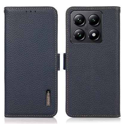 KHAZNEH For Xiaomi 14T Pro Phone Case Genuine Cow Leather Cover RFID Blocking