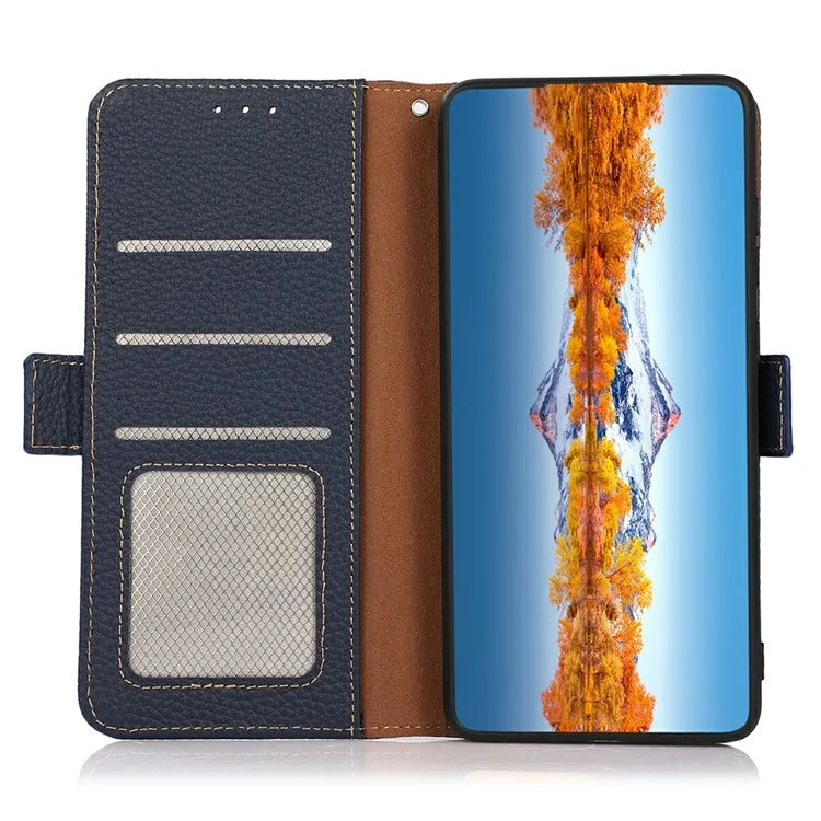 KHAZNEH For Xiaomi 14T Pro Phone Case Genuine Cow Leather Cover RFID Blocking