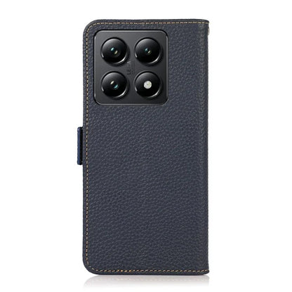 KHAZNEH For Xiaomi 14T Pro Phone Case Genuine Cow Leather Cover RFID Blocking