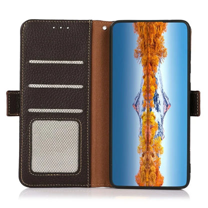 KHAZNEH For Xiaomi 14T Pro Phone Case Genuine Cow Leather Cover RFID Blocking