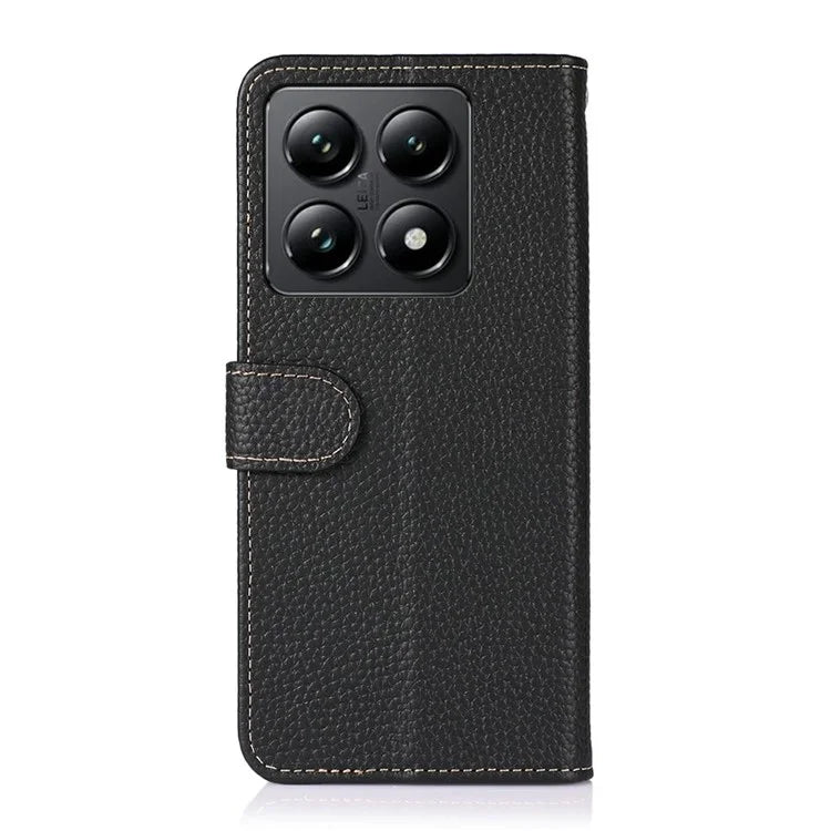 KHAZNEH For Xiaomi 14T Pro Phone Case Genuine Cow Leather Flip Cover