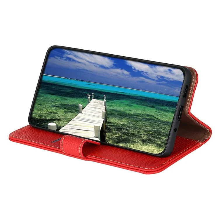 KHAZNEH For Xiaomi 14T Pro Phone Case Genuine Cow Leather Flip Cover