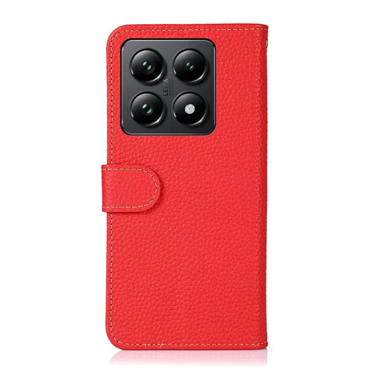 KHAZNEH For Xiaomi 14T Pro Phone Case Genuine Cow Leather Flip Cover
