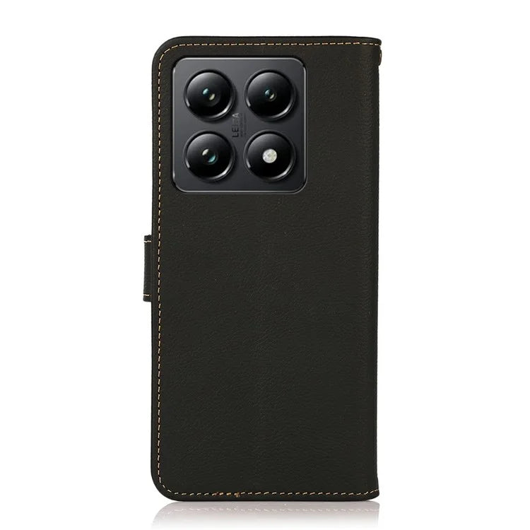 KHAZNEH For Xiaomi 14T Pro Case Genuine Cow Leather Wallet Phone Cover